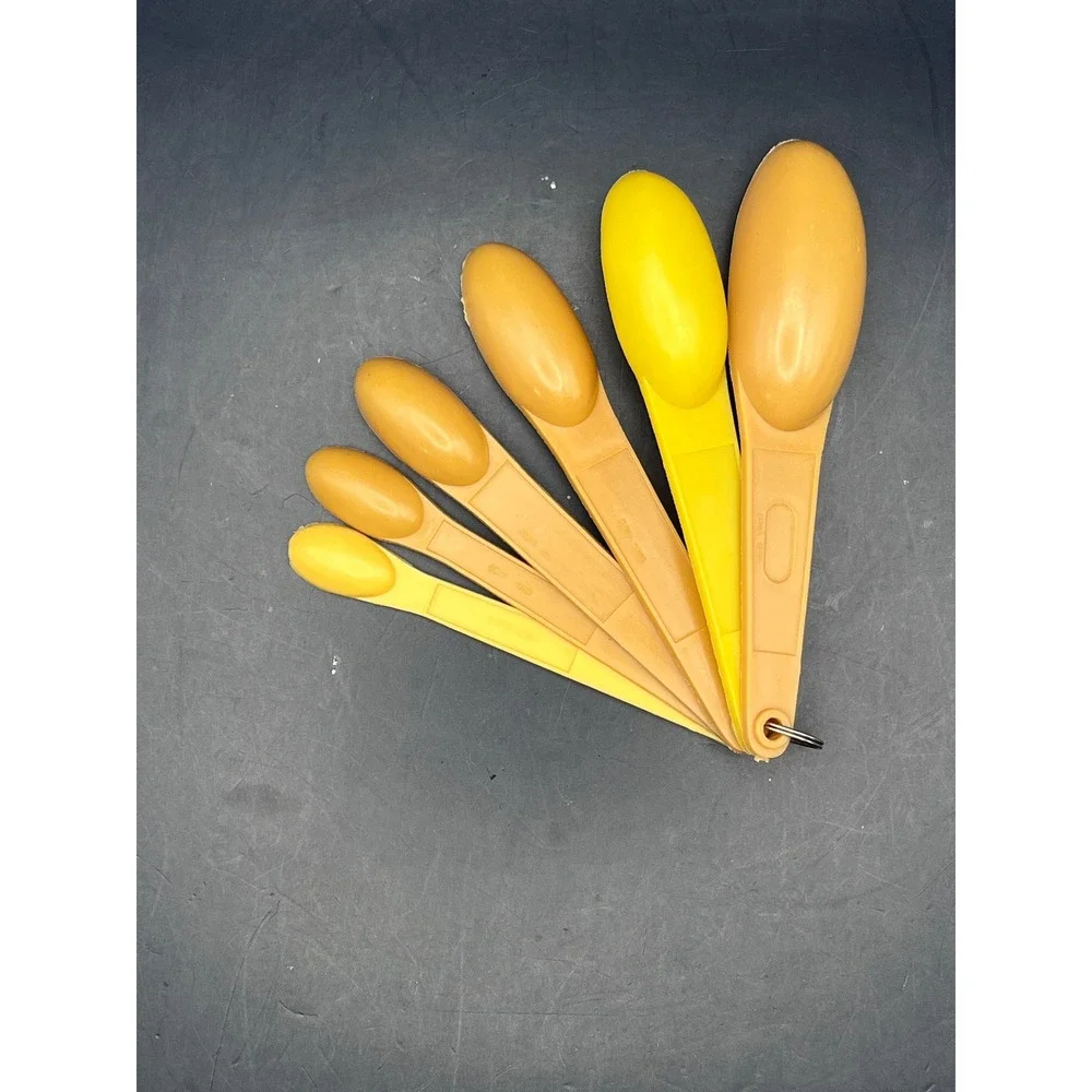 Vtg Set of 6 Measuring Spoons Kitchen Baking Cooking‎ Utensil Tools Hong Kong